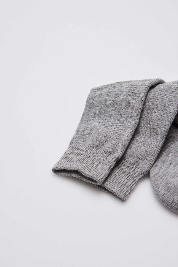 Calcetín infantil largo colegial algodón gris