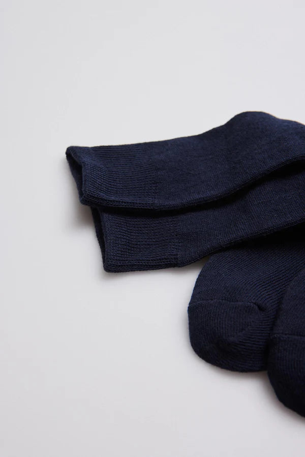 Calcetín infantil largo colegial algodón marino