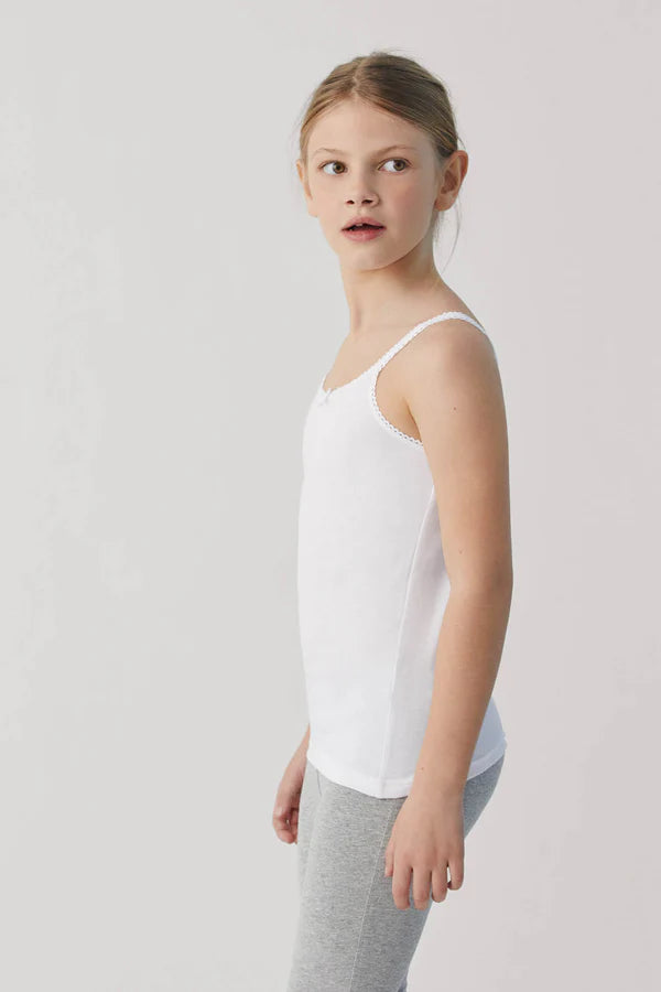 Camiseta interior algodón tirante fino niña