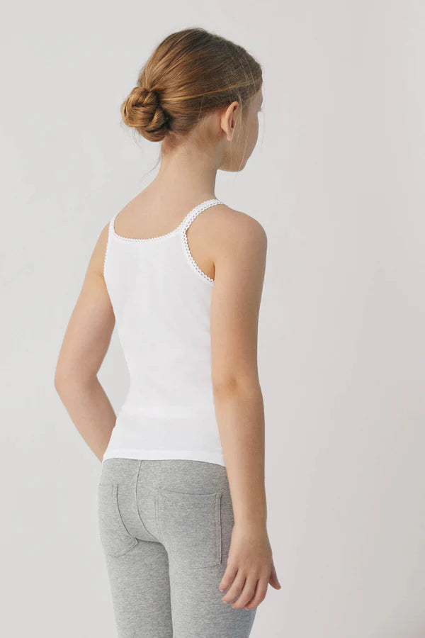 Camiseta interior algodón tirante fino niña