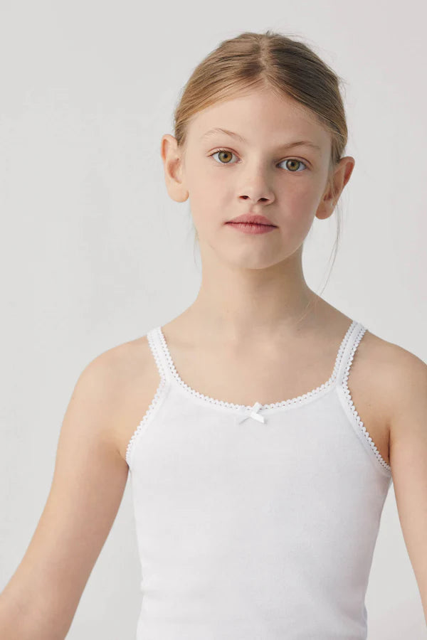 Camiseta interior algodón tirante fino niña