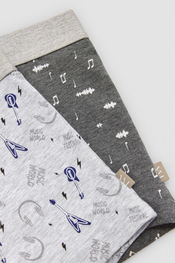 Pack 2 bóxers juveniles algodón estampados Music