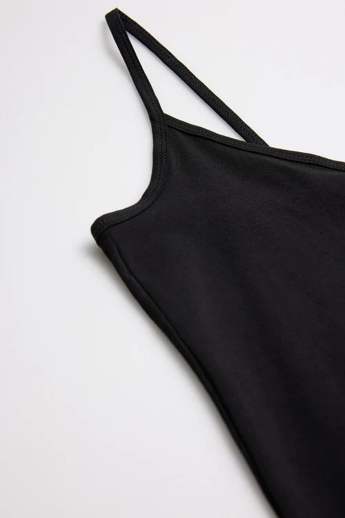 Camiseta interior tirante fino algodón Negro