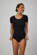 Camiseta interior manga corta algodón Negro