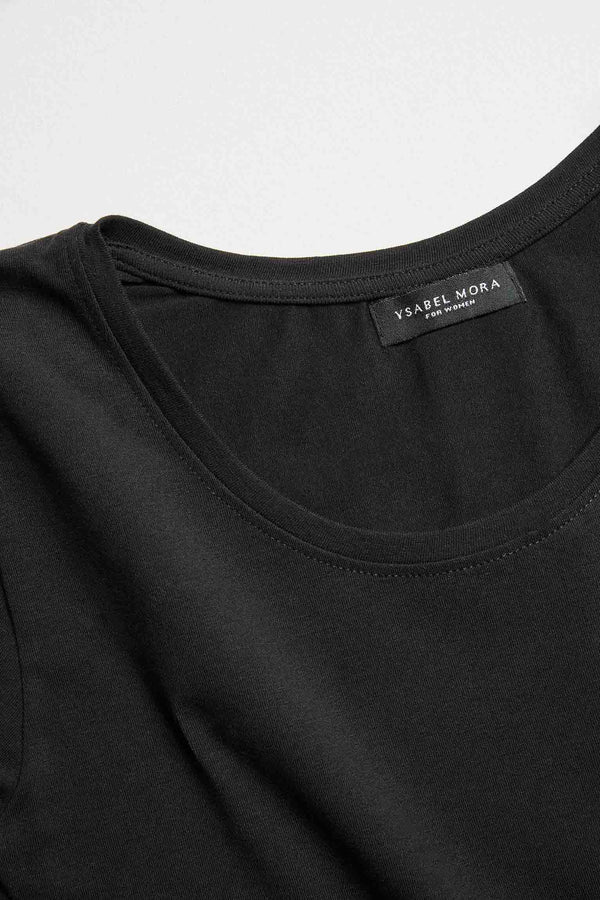 Camiseta interior manga larga algodón Negro