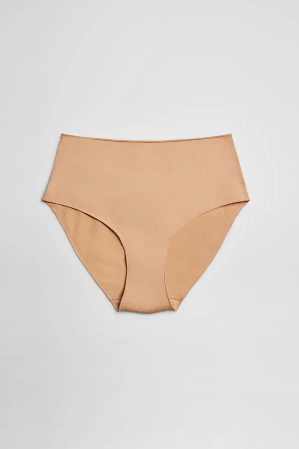 Braga alta básica algodón Nude