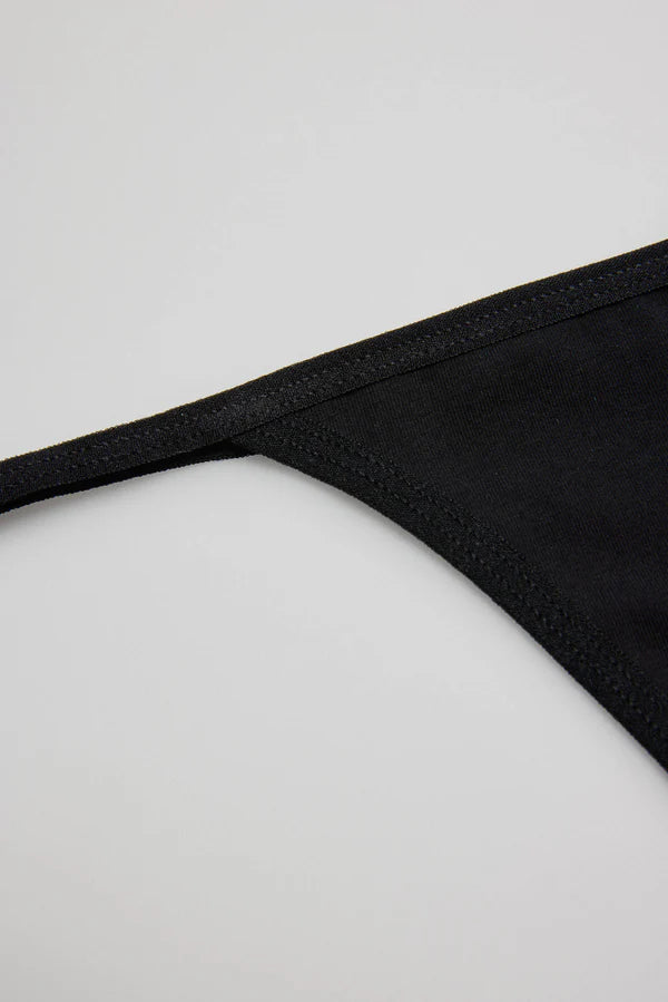 Tanga de hilo algodón Negro