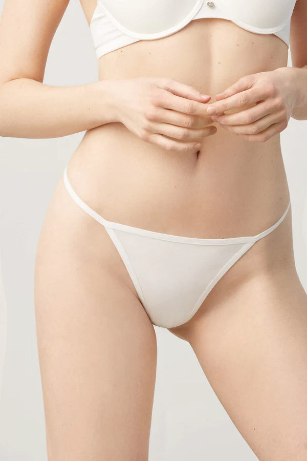 Tanga de hilo algodón Blanco