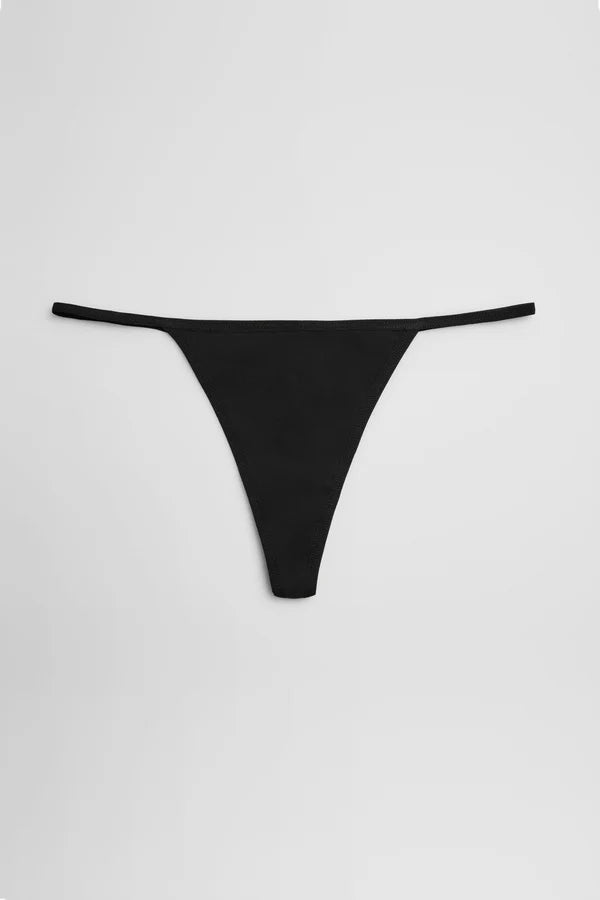 Tanga de hilo algodón Negro