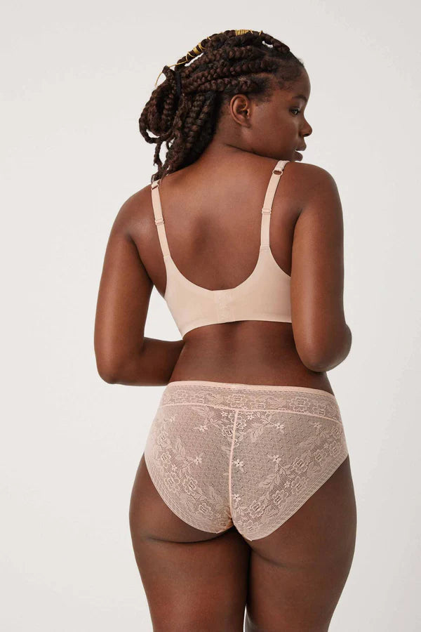 Braga midi invisible con encaje Nude