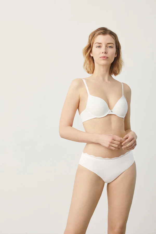 Braga midi detalle algodón Blanco