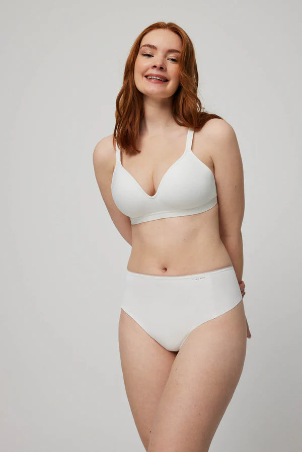 Tanga alto de control con acabados invisibles Blanco