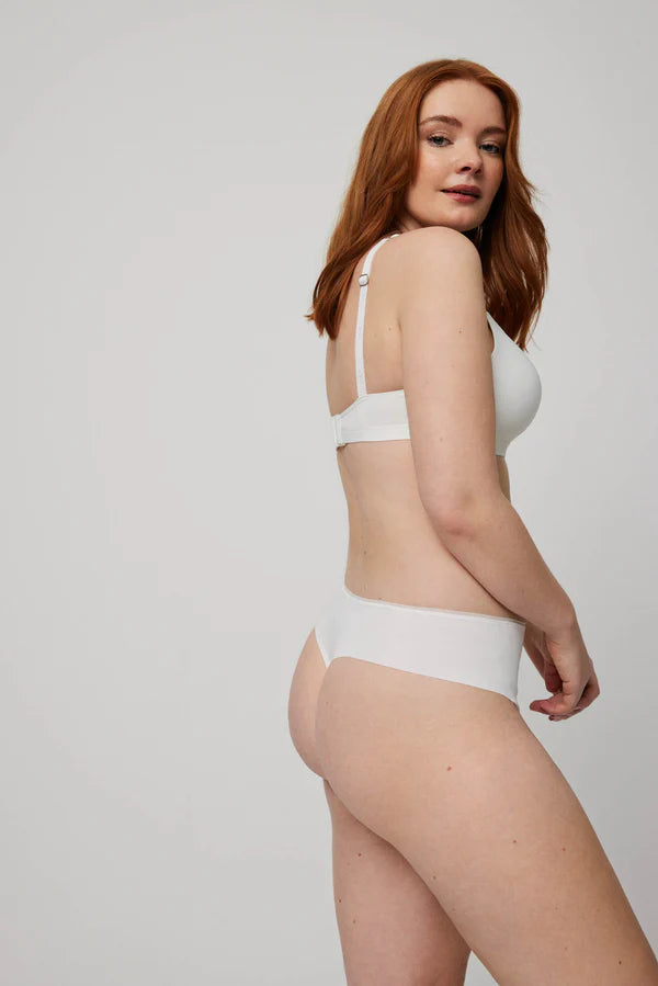 Tanga alto de control con acabados invisibles Blanco