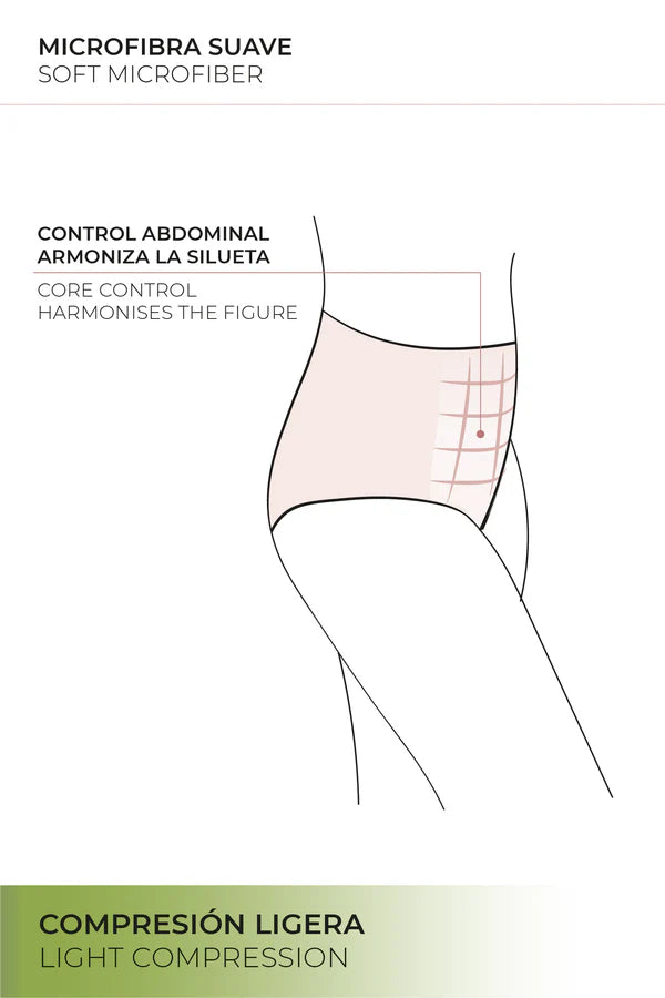 Tanga alto de control con acabados invisibles Negro