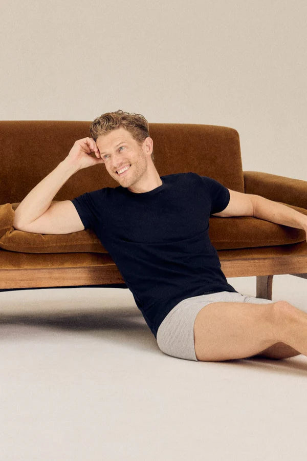 Camiseta interior algodón manga corta negro