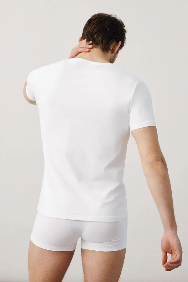 Camiseta interior algodón manga corta negro