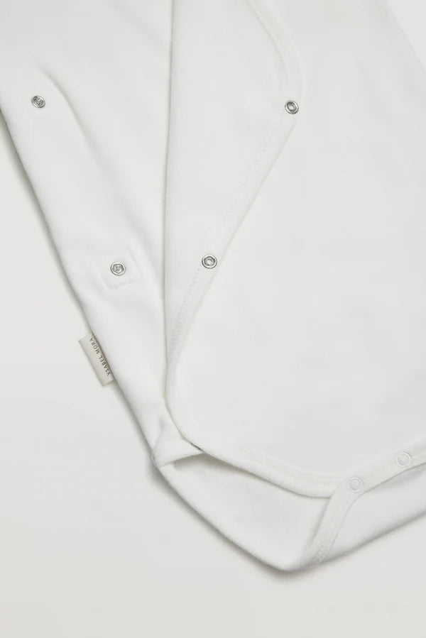 Body calado cruzado de algodón manga corta