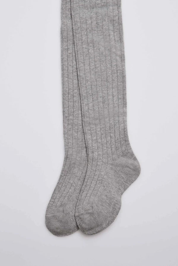 Leotardo canalé infantil Gris