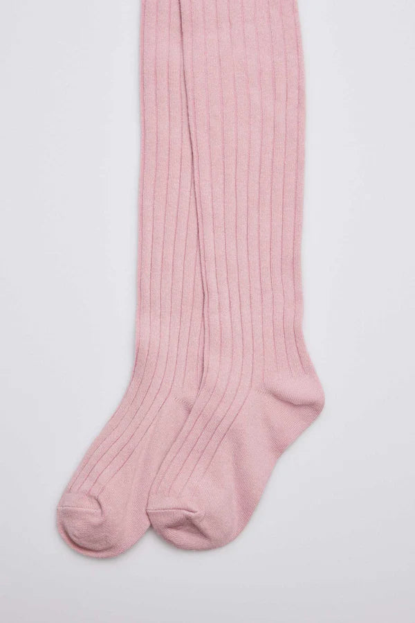 Leotardo canalé infantil Rosa palo