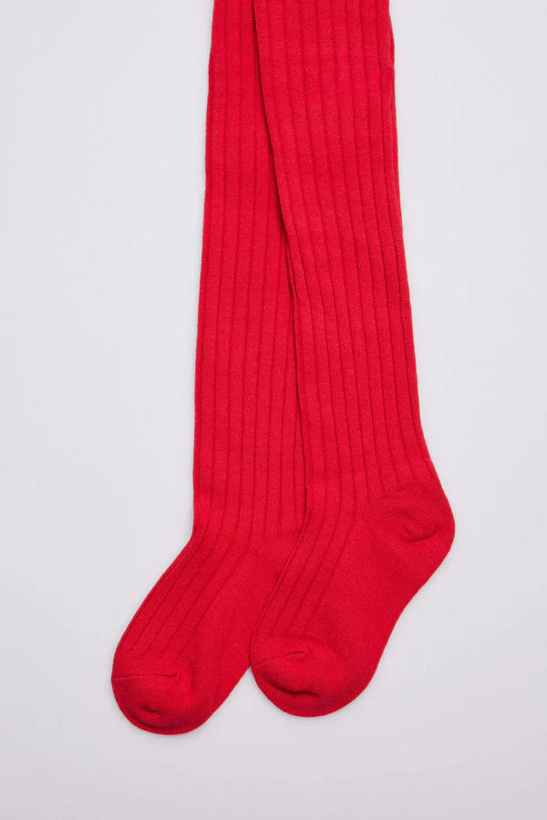 Leotardo canalé infantil Rojo