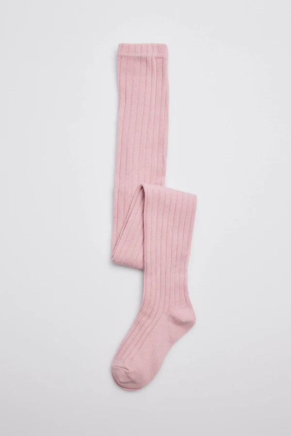 Leotardo canalé infantil Rosa palo