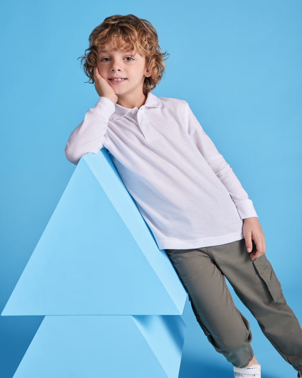 Polo infantil unisex manga larga