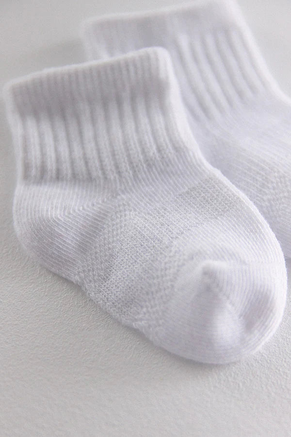 Pack 3 calcetines de bebé transpirables estilo sport Blanco