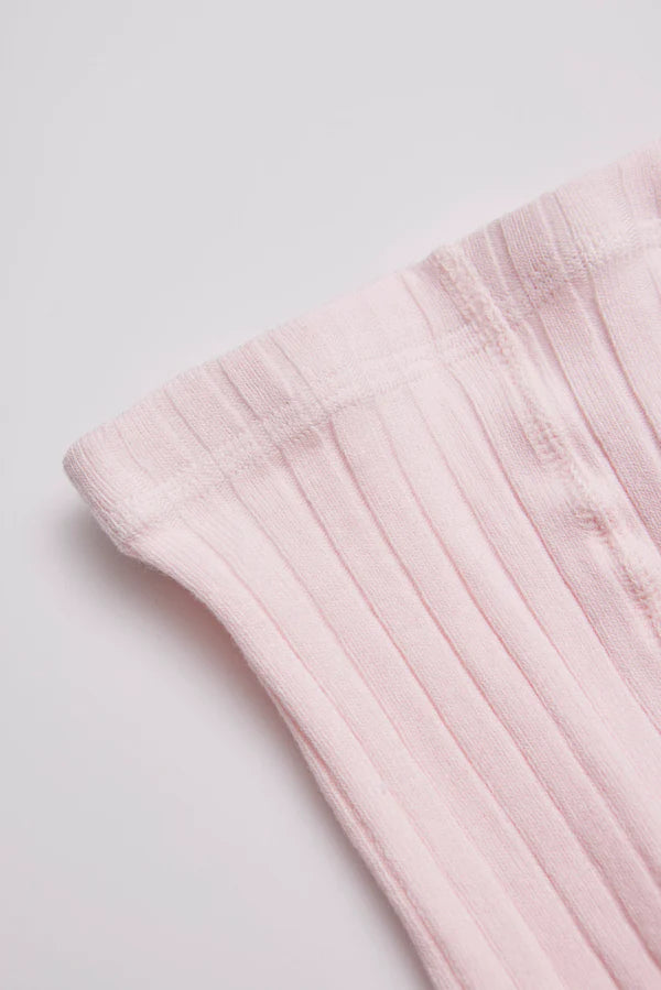 Leotardo bebé canalé Rosa palo