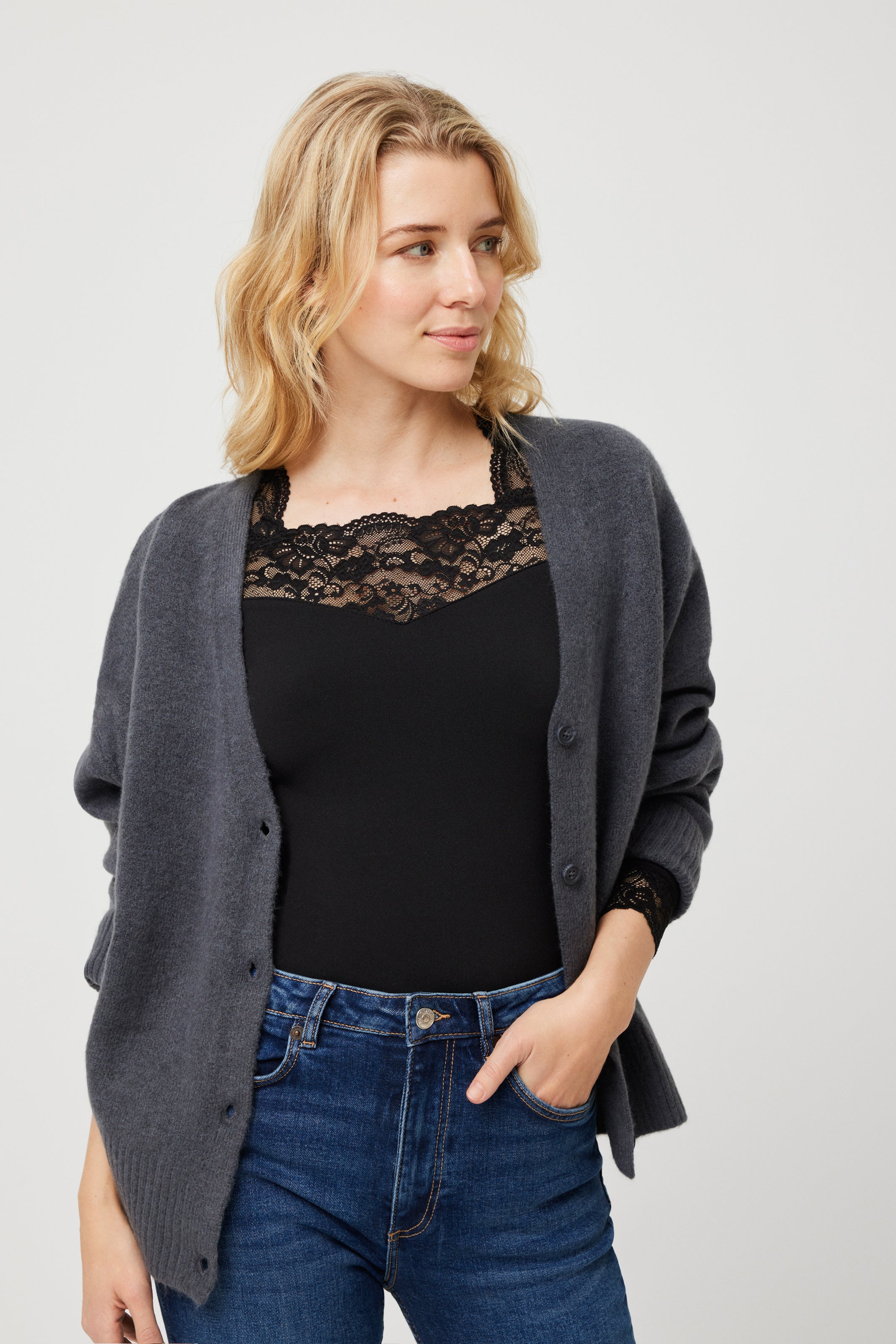 Camiseta térmica encaje manga larga