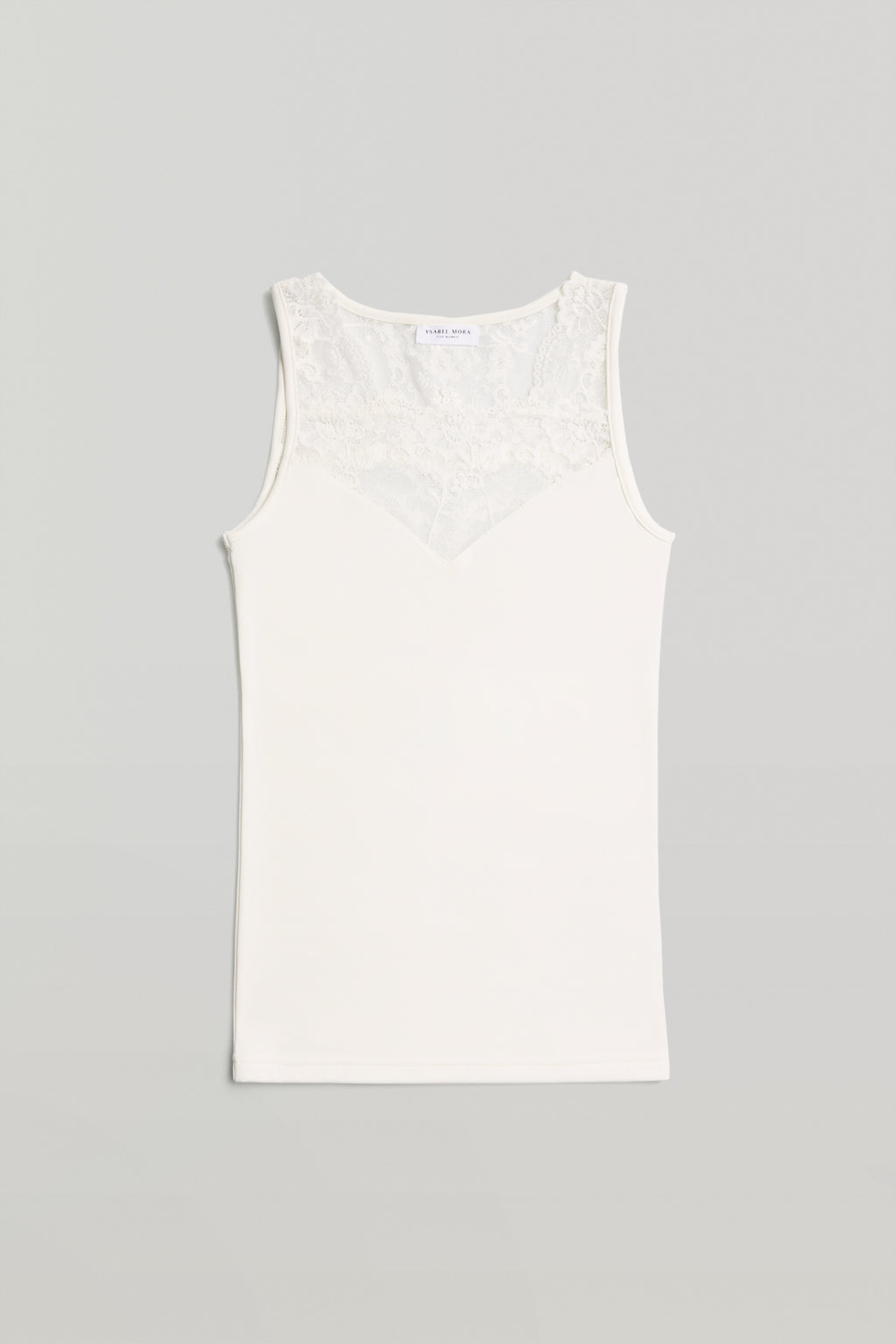 Camiseta térmica mujer tirantes con encaje blanco