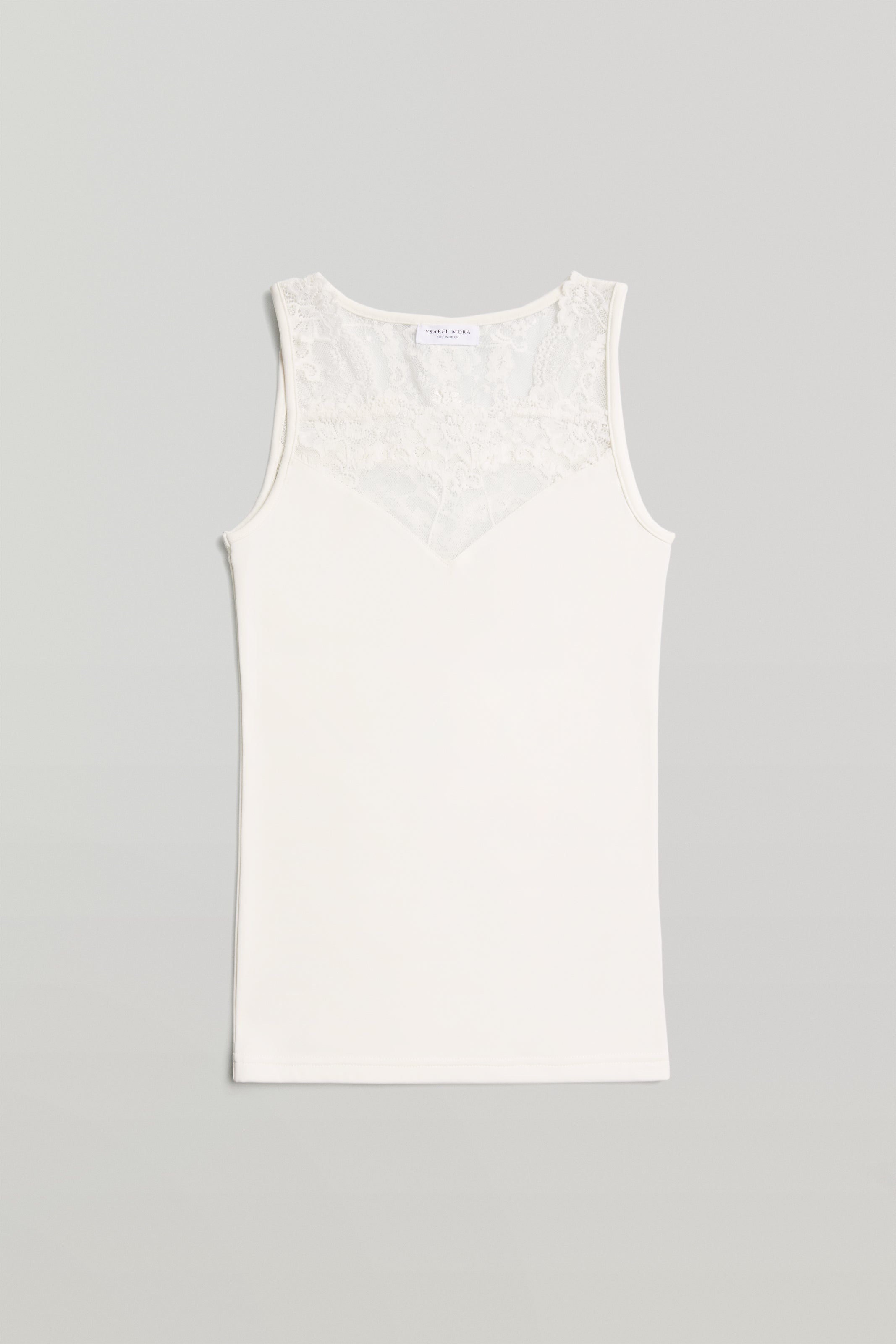 Camiseta térmica mujer tirantes con encaje blanco