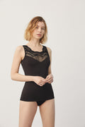 Camiseta térmica mujer tirantes con encaje negro