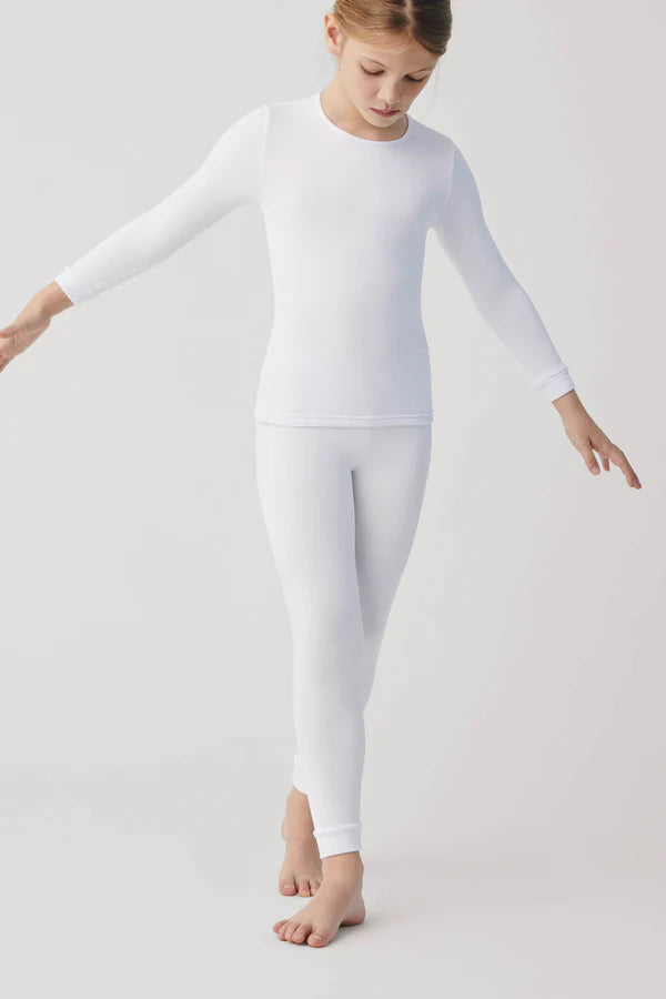 Pantalón térmico infantil unisex Blanco