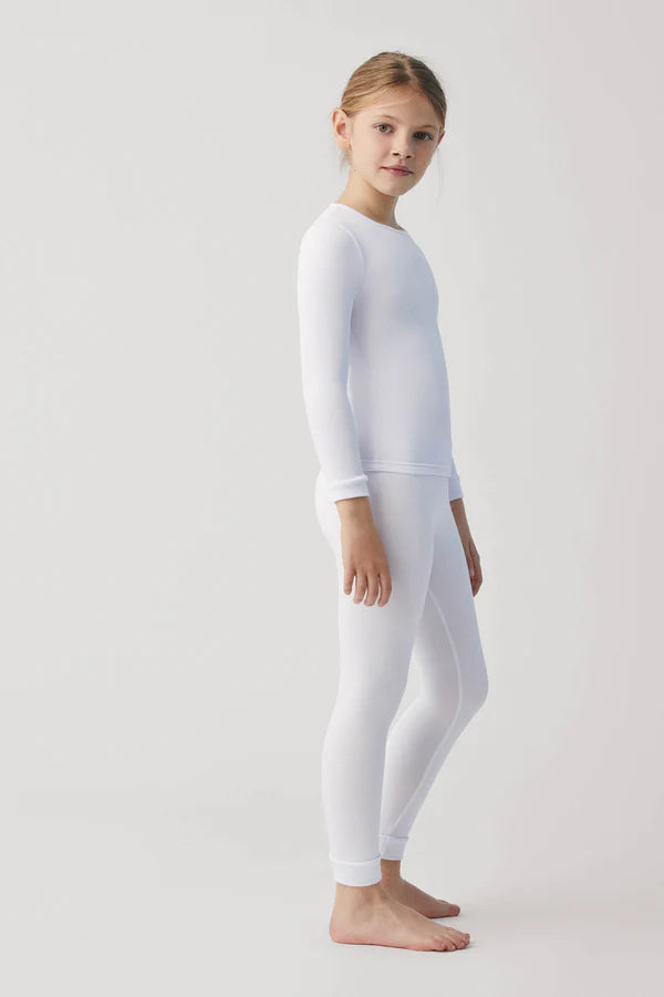 Pantalón térmico infantil unisex Blanco
