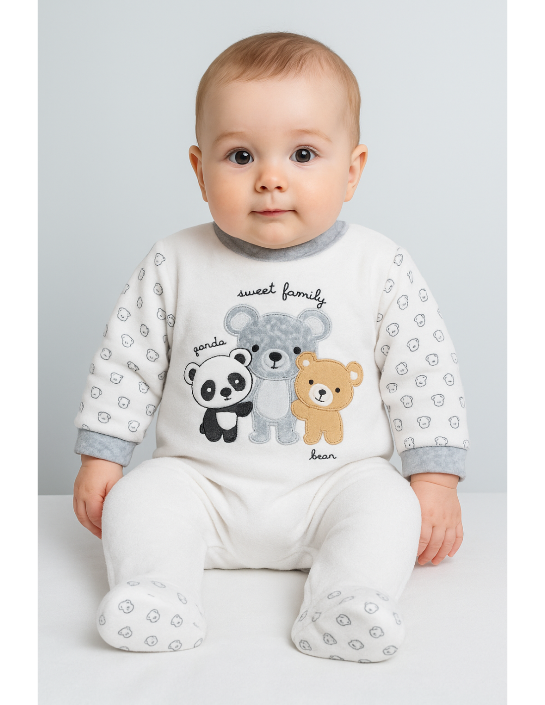 Pijama bebé terciopelo sweet family