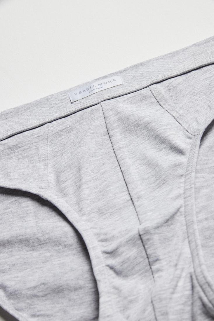 Calzoncillo slip algodón básicos gris