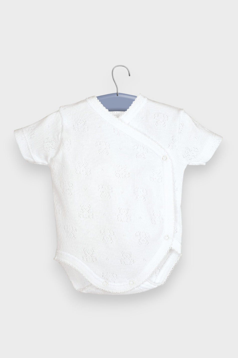 Body calado cruzado de algodón manga corta