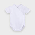 Body liso cruzado de algodón manga corta