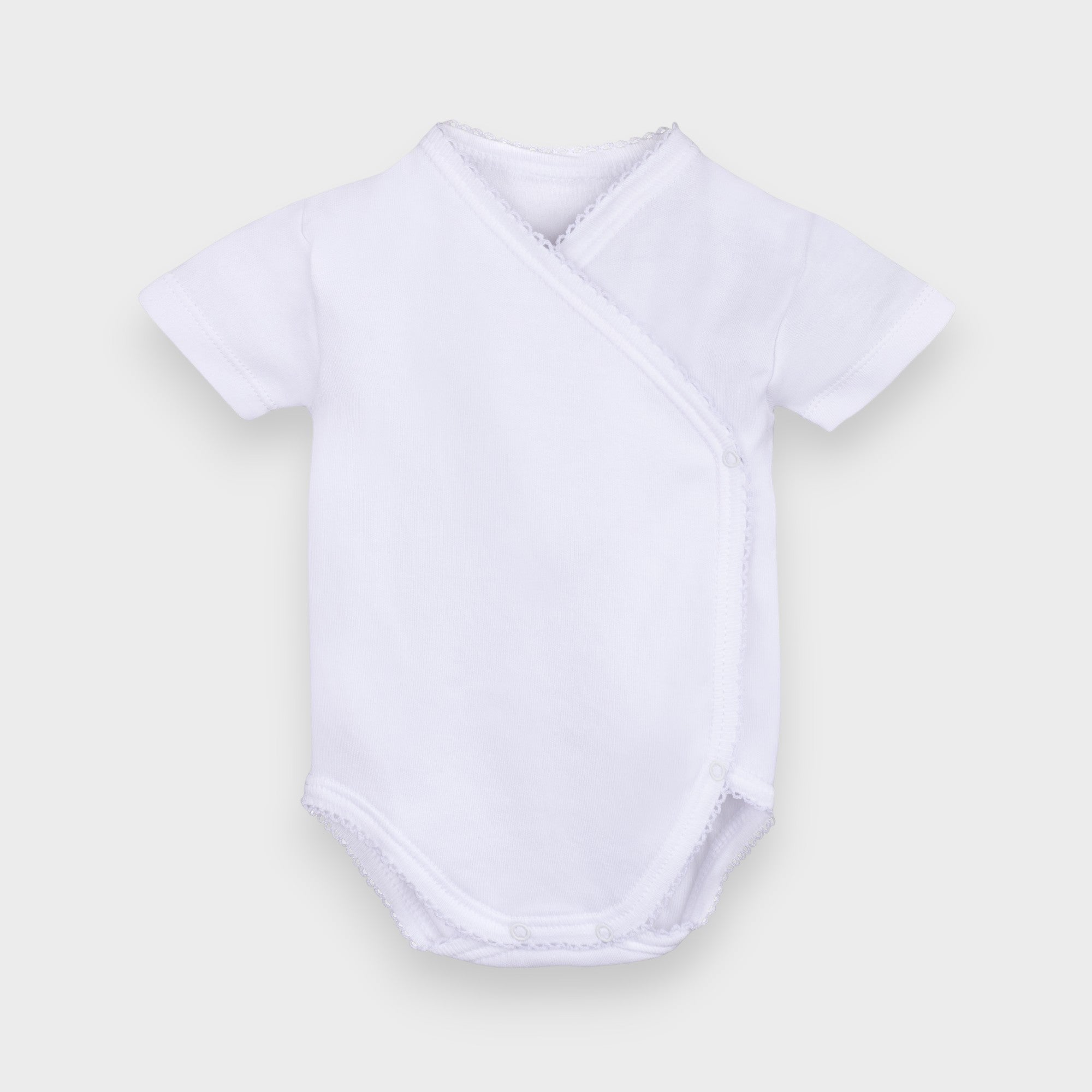 Body liso cruzado de algodón manga corta