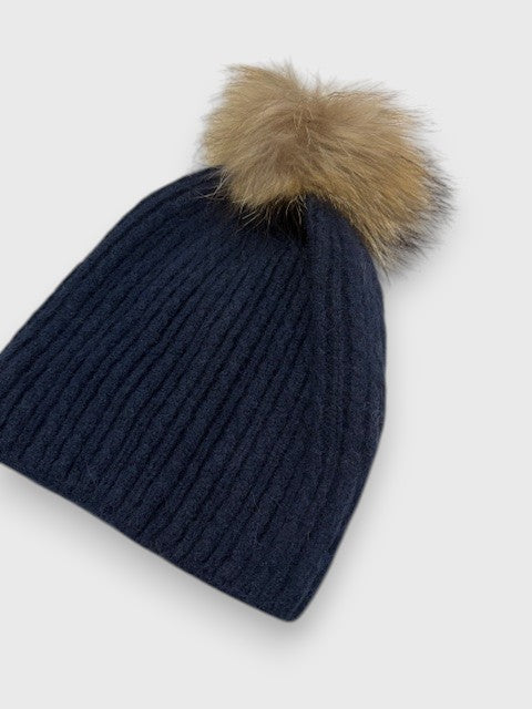 Gorro pompon Marino