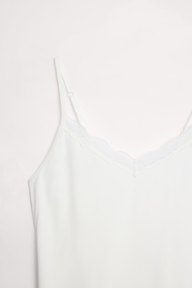 Camiseta tirante lencera Blanco