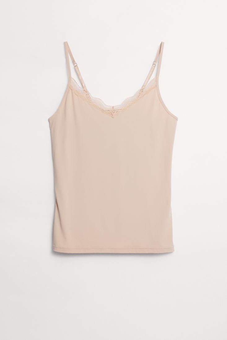 Camiseta tirante lencera Nude