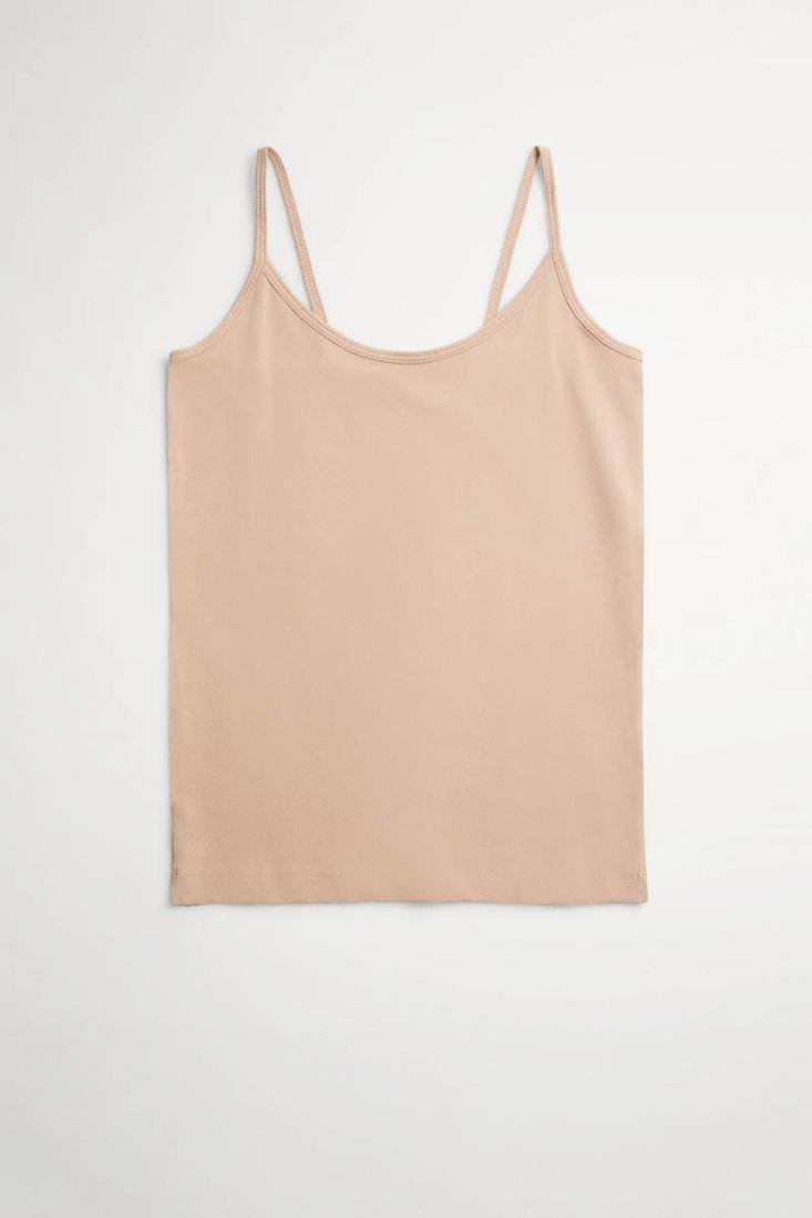 Camiseta interior tirante fino algodón Nude