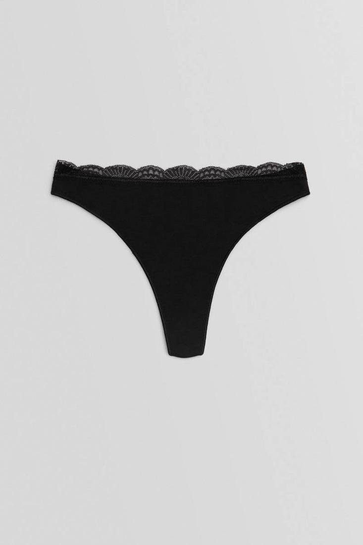 Tanga lencero Negro