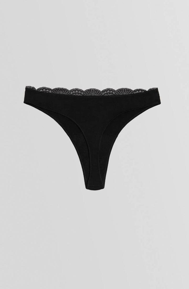 Tanga lencero Negro