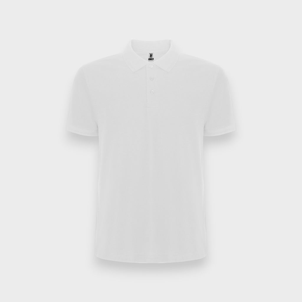 Polo infantil unisex manga corta blanco